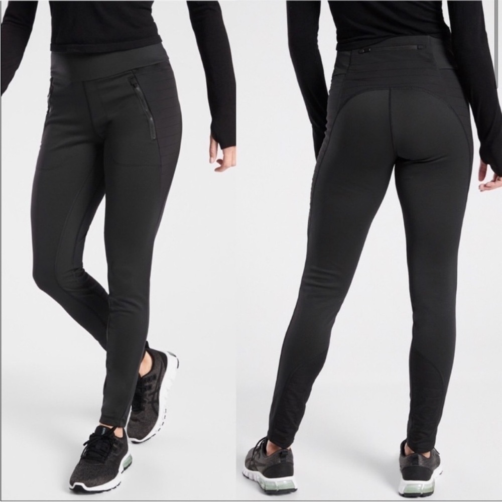 Athleta Peak Hybrid Fleece Tight XS Black